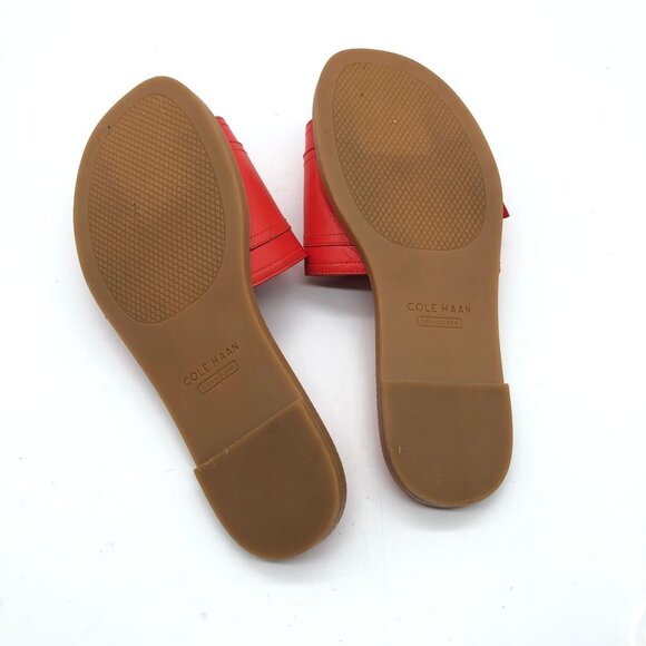 Cole Haan Womens Charlotte Grand 360 Red Leather Slide Sandals Size 5 - Picture 5 of 7